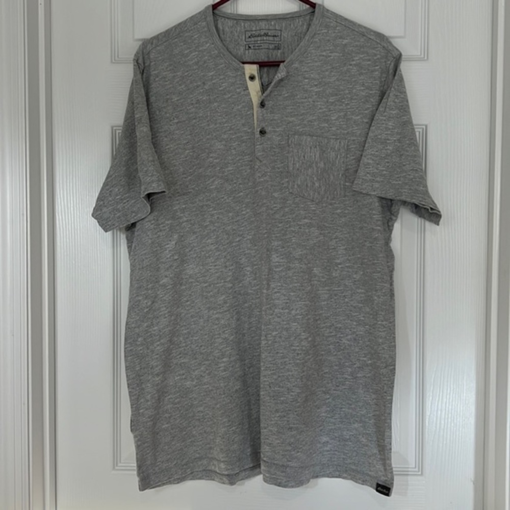 Eddie Bauer gray heather henley shirt